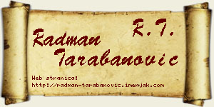 Radman Tarabanović vizit kartica